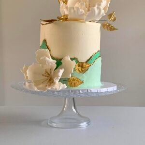 Golden Bloom Wedding Cake